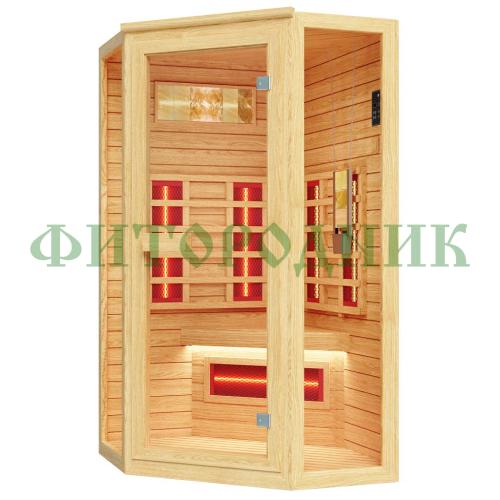 одноместная угловая инфракрасная сауна «comfort» с керамическими излучателями