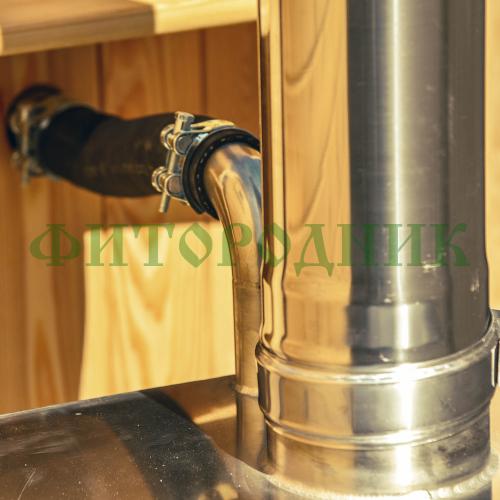 фурако круглая «premium» из лиственницы с термопластиковой вставкой с внешней печью 2000 мм