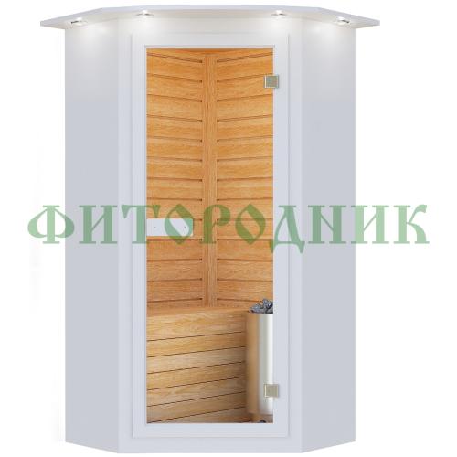 финская сауна одноместная угловая «interio» с электрической печью
