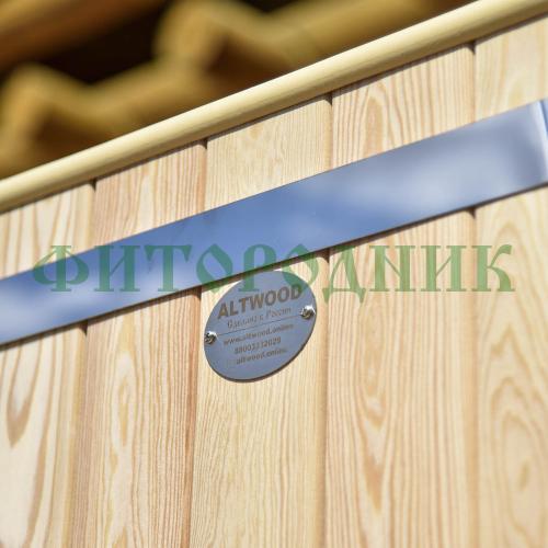 прямоугольная купель «premium» из лиственницы с вставкой из нержавеющей стали длина 1200 мм ширина 780 мм высота 1150 мм