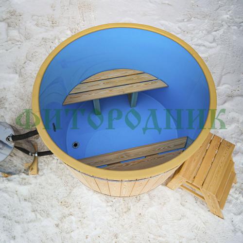 фурако круглая «original» из сосны с пластиковой вставкой с внешней печью 2000 мм