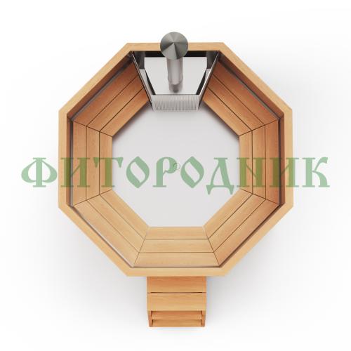 фурако «comfort октагон» из нержавеющей стали с интегрированной печью 1700 мм