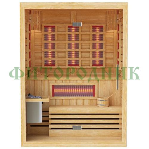 комбинированная сауна двухместная «premium» с электрической печью harvia