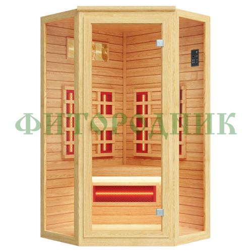 одноместная угловая инфракрасная сауна «comfort» с керамическими излучателями