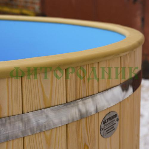 фурако круглая «original» из сосны с пластиковой вставкой с внешней печью 2000 мм