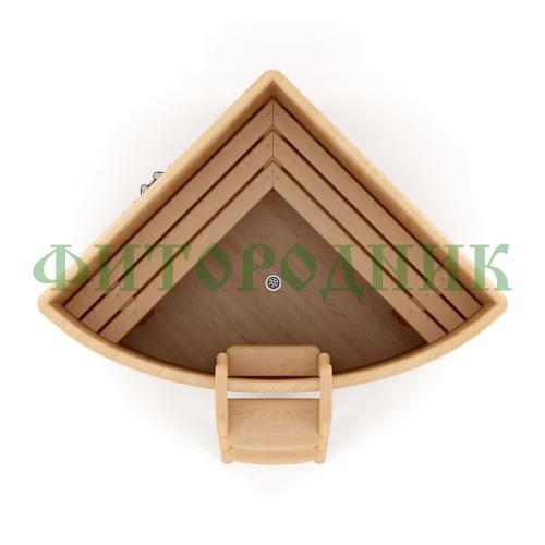 угловая купель «premium» из кедра длина 1300 мм ширина 1300 мм высота 1150 мм