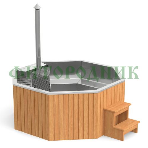 фурако «premium октагон» из нержавеющей стали со встроенной печью 2350 мм