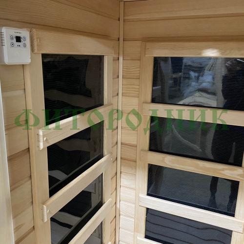 одноместная угловая инфракрасная сауна «comfort» с карбоновыми излучателями
