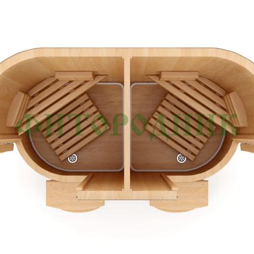 кедровая бочка двухместная «профессиональная» с парогенератором «steamlux»