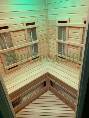 двухместная угловая инфракрасная сауна «comfort» с керамическими излучателями