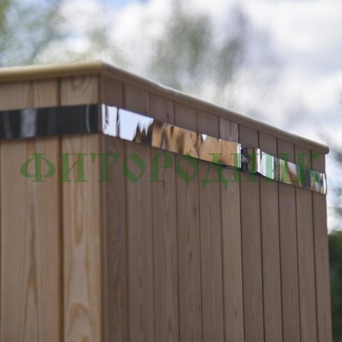 прямоугольная купель «premium» из лиственницы с вставкой из нержавеющей стали длина 1000 мм ширина 780 мм высота 1150 мм