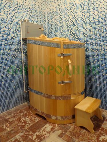 кедровая бочка овальная «классическая» со скосом с парогенератором
