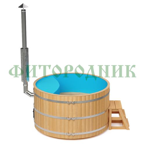 фурако круглая «premium» из лиственницы с пластиковой вставкой с интегрированной печью 2000 мм