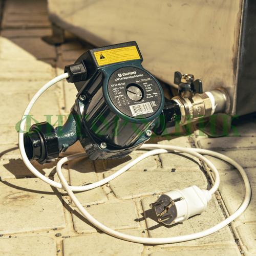 фурако круглая «premium» из лиственницы с термопластиковой вставкой с внешней печью 1700 мм