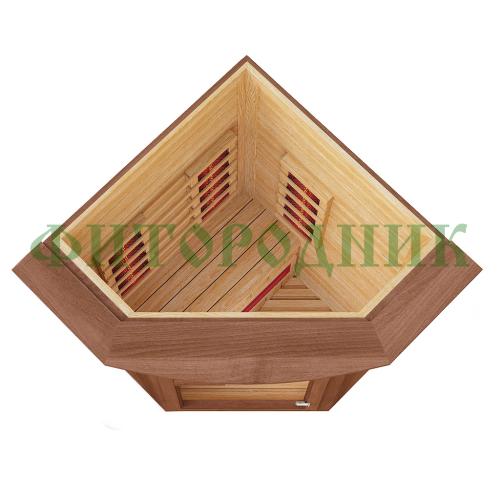 одноместная угловая инфракрасная сауна «interio» с керамическими излучателями