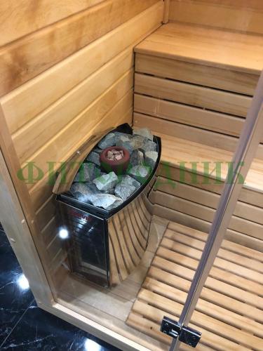 финская сауна четырехместная «premium» с электрической печью harvia