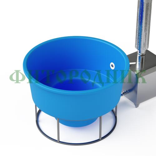 фурако круглая «premium» из лиственницы с термопластиковой вставкой с внешней печью с газовой горелкой 1700 мм