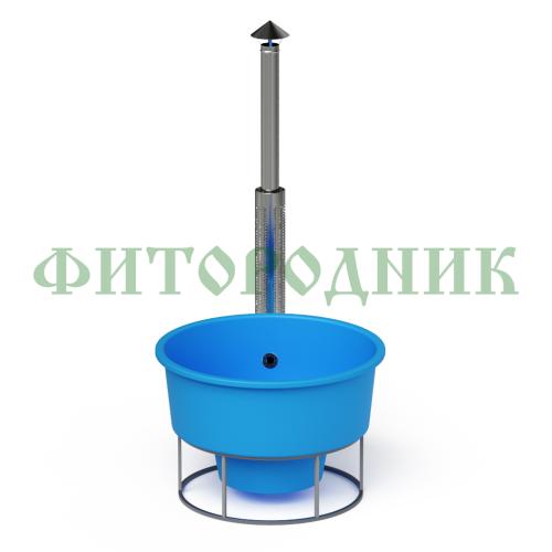 фурако круглая «premium» из лиственницы с термопластиковой вставкой с внешней печью с газовой горелкой 1700 мм