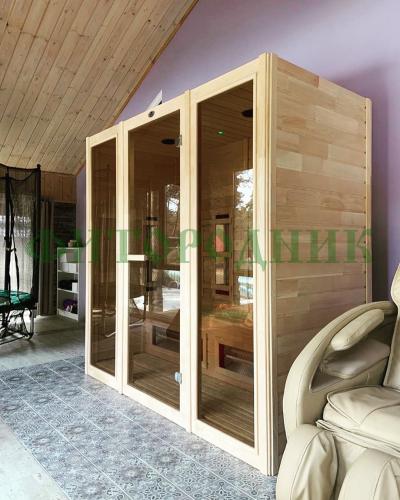 трехместная инфракрасная сауна «comfort» с керамическими излучателями