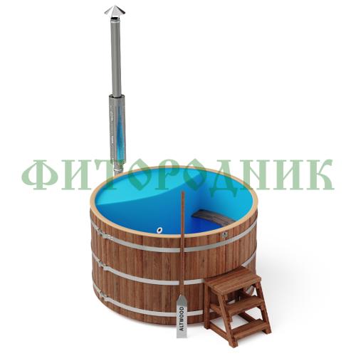 фурако круглая «premium» из лиственницы с пластиковой вставкой с интегрированной печью 2000 мм