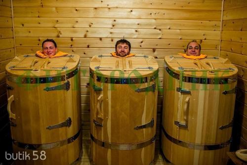 кедровая бочка овальная «классическая» со скосом с парогенератором