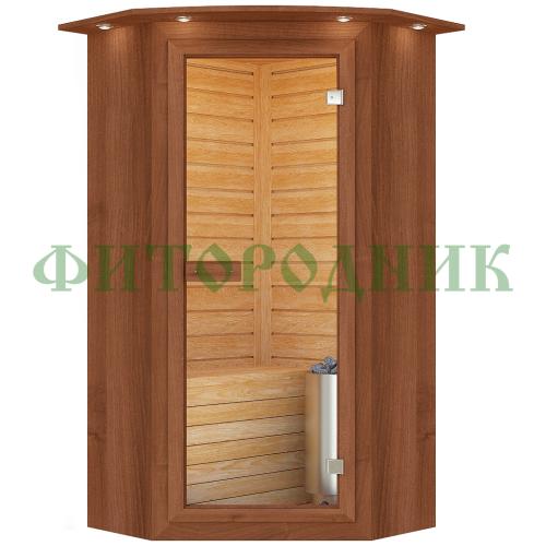 финская сауна одноместная угловая «interio» с электрической печью