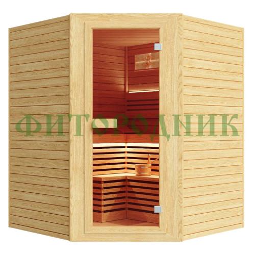 финская сауна трехместная угловая «comfort» с электрической печью
