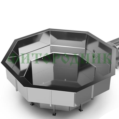 фурако «premium terrace октагон» из нержавеющей стали с внешней печью 2350 мм