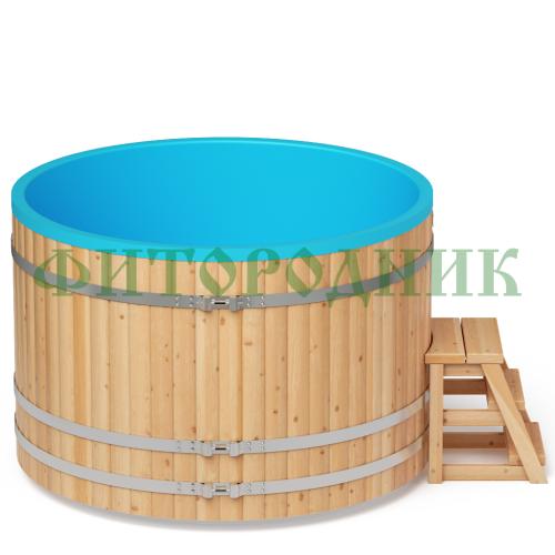 круглая купель «comfort» из лиственницы с термопластиковой вставкой диаметр 1700 мм