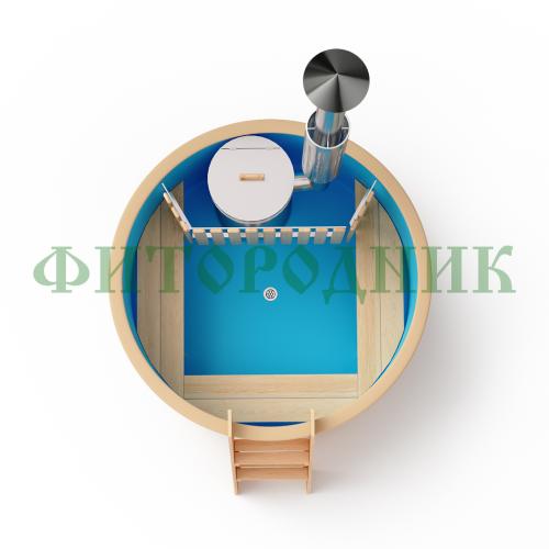 фурако круглая «original» с пластиковой вставкой со встроенной печью 1500 мм