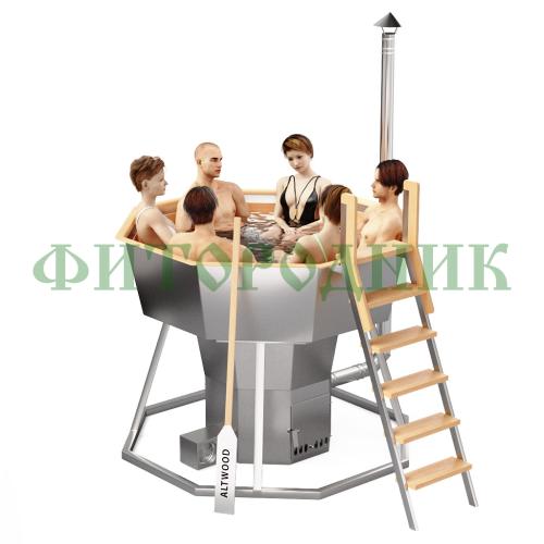 банный чан «premium neo steel» на подставке со встроенной печью 1750 мм