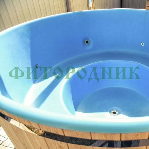 фурако круглая «premium» из лиственницы с термопластиковой вставкой с внешней печью 2000 мм