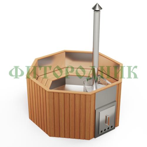 фурако «comfort октагон» из нержавеющей стали с интегрированной печью 1700 мм