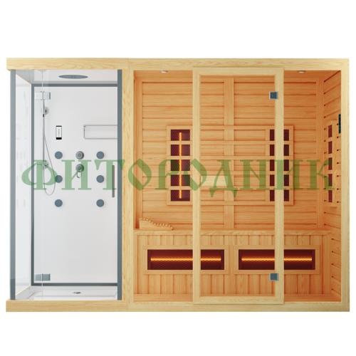 трехместная инфракрасная сауна «original» с душевой кабиной