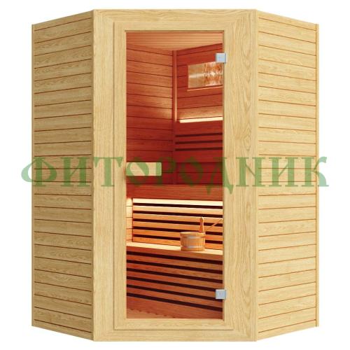 финская сауна двухместная угловая «comfort» с электрической печью