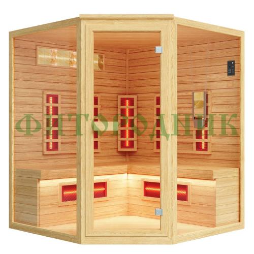 трехместная угловая инфракрасная сауна «comfort» с керамическими излучателями