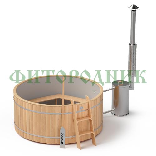 фурако круглая «original» из сосны с пластиковой вставкой с внешней печью 2000 мм