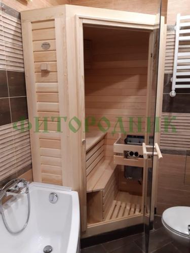 финская сауна одноместная угловая «comfort» с электрической печью