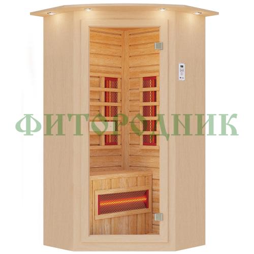 одноместная угловая инфракрасная сауна «interio» с керамическими излучателями