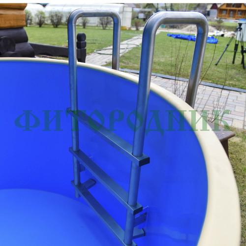 круглая купель «comfort» из лиственницы с пластиковой вставкой диаметр 2000 мм высота 1150 мм