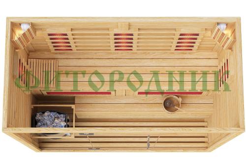 комбинированная сауна трехместная «premium» с электрической печью harvia