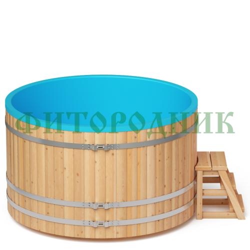 круглая купель «comfort» из лиственницы с термопластиковой вставкой диаметр 2000 мм
