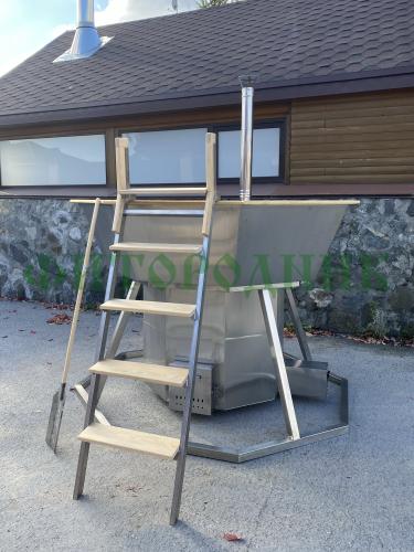 банный чан «premium neo steel» на подставке со встроенной печью 2150 мм