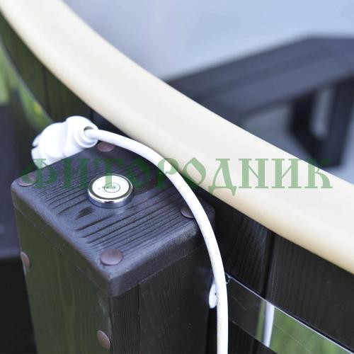 фурако круглая «comfort» из лиственницы с пластиковой вставкой со встроенной печью 2000 мм