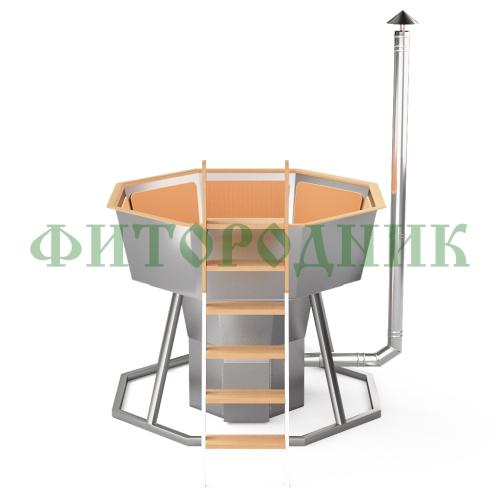 банный чан «premium neo steel» на подставке с газовой горелкой 1750 мм