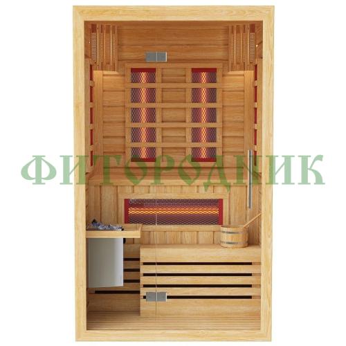 комбинированная сауна одноместная «premium» с электрической печью harvia