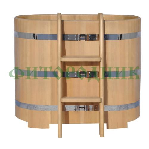 овальная купель «premium» из кедра длина 1400 мм ширина 780 мм высота 1150 мм