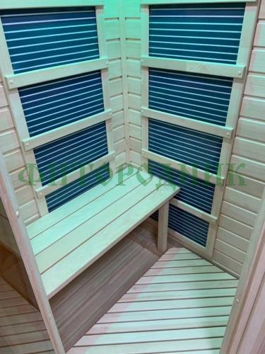 одноместная угловая инфракрасная сауна «comfort» с карбоновыми излучателями