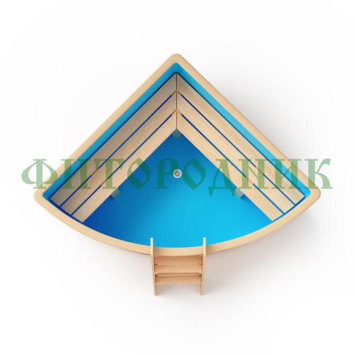 угловая купель «original» с пластиковой вставкой длина 1500 мм ширина 1500 мм высота 900 мм