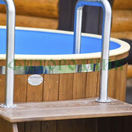 круглая купель «comfort» из лиственницы с термопластиковой вставкой диаметр 2000 мм